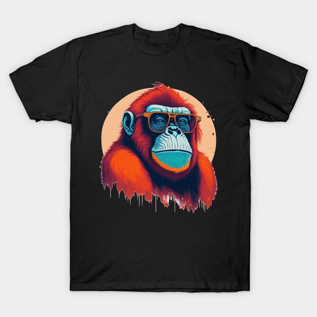 Orangutan in sunglasses T-Shirt by MrPug